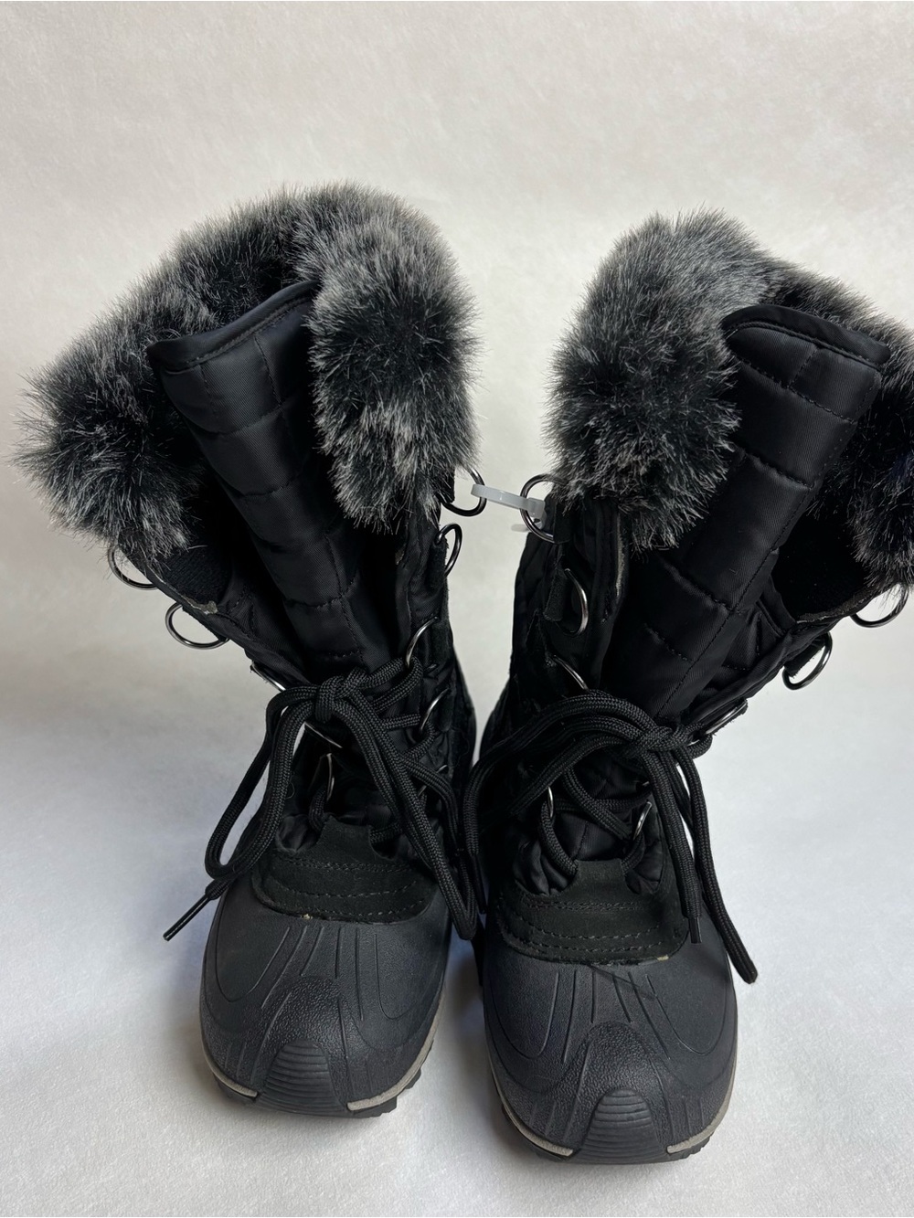 Kamik Scarlet 2 Black Faux Fur Winter Snow Boots Youth Size 2